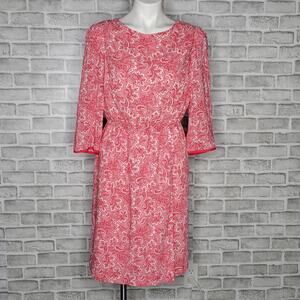 Boden Dolly Day Dress - Red Paisley Wrap Skirt Dress, size 8R